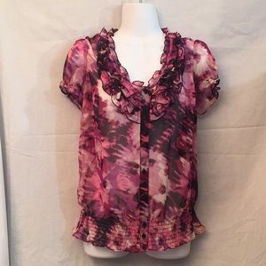 East 5th Pink Multi Colored Blouse
